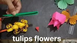 How to make a craftpaper beautiful tulipsflowers #craftpaper #DIY #flower 