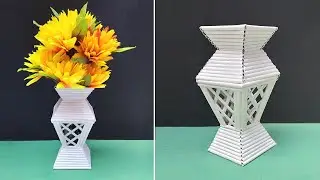 How to make newspaper flower vase | Flower vase making with newspaper |  Best out of waste