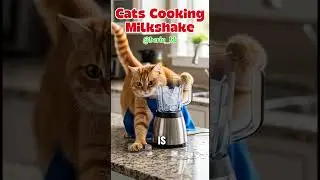 Cats Cooking Milkshake #shorts #shortvideo #viral #funny #cat