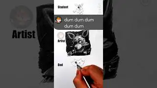 Foxy in FNAF Movie Dad vs Artist how to draw Foxy Friday night at Freddy&rsquo;s #freddy #sketch #gaming