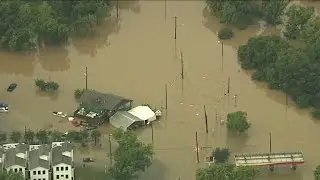 Texas storms cause houses and trees to be uprooted