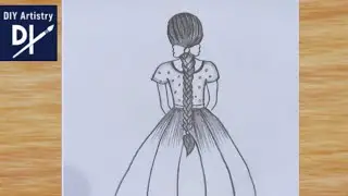 Beautiful Girl Back View Pencil Sketch | Easy Drawing Tutorial for Beginners