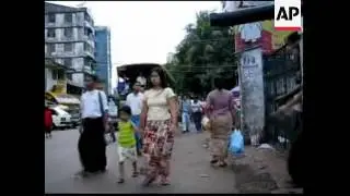 People in the streets of Yangon