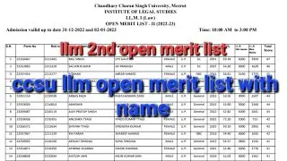 llm 2nd open merit list 2022|ccsu today news|ccsu today update|llm admission |@maths48_