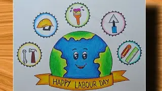Labour Day drawing easy/ Happy labour day drawing/ World labour day poster drawing/ Easy drawing