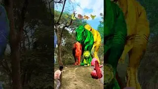 Big dinosaur chase T-rex chasingpart -1234#shorts #dinosaur#youtube#dinosaurs #superman#ddininner🐯🦣🦖