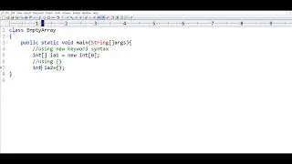 Empty Array Creation