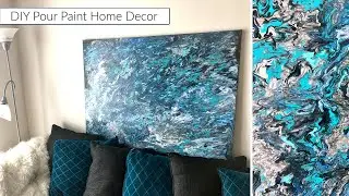 BEGINNER DIY POUR PAINT 🎨 | Easy DIY Home Decor Quarantine with me
