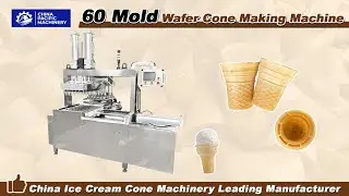 60 Molds Ice Cream Wafer Cone Making Machine|Bottom Ice Cream Cones Machine|Wafer Cup Making Machine