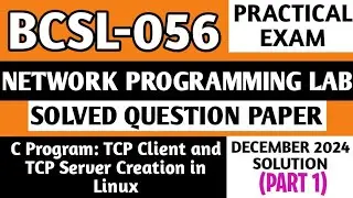 P1- TCP Client & Server In Linux | BCSL 056 Practical Exam | BCSL56 Solved Paper | Bcsl056 Viva Ques