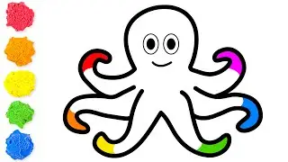 Rainbow Octopus | Kinetic Sand Coloring | Learn Colors & English for Kids #MagicPang