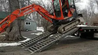Excavator Going Down Ramp