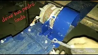 Máquina caseira simples e facil de fazer, vibrador de pedras.