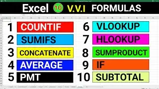 10 Most Important Excel Formulas | Excel का 10 Powerful Formulas | Know Every Users