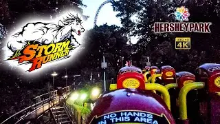 2023 Storm Runner Roller Coaster at Night On Ride Back Seat 4K POV Hersheypark