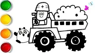 learn to Draw POLICE TRUCK /STEP BY STEP DRAWING /EASY DRAWING #drawing #kids #easy