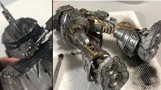 【ガンプラ改造】miniジオラマ、ガンプラ塗装、ウェザーリング、ダメージ加工で戦場を表現！「Diorama、How to make without using an airbrush」