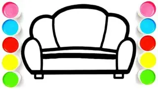 Painting and colouring || How to Draw A Sofa 🛋️ Easy drawing for kids and toddlers #sofa #kids 