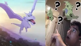 Rock type event  Got an aerodactyl. Maybe I'll catch larvitar maybe Tyranitar.