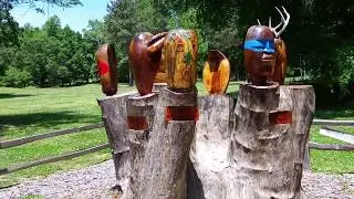 Unedited - Red Clay Cherokee Council Park  #2- Clan Sculptures, Tennessee - May 15 2016 -