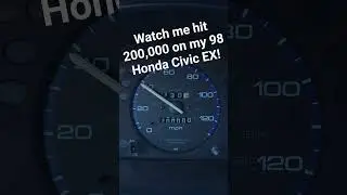 Смотрю, как мой одометр приближается к 200 000 миль на моей Honda Civic EX 1998 года! #круто #hon...