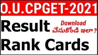 OU CPGET -2021 Result (PG Entrances Result )/ How to Download RANK CARD By #sriharshaacademy