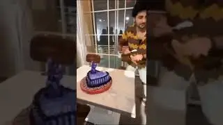 Happy birthday blue family darshan raval .Cake cutting time .Enjoy this precious day boy. #darshan