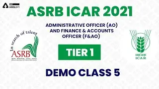 ASRB ICAR 2021 | AO and F&AO Tier 1 | Paid Demo Class 5 : English