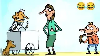 Mom gave the baby🤣 dog ​​poop Ice Cream 🤣🤣 Cartoon Funny Video