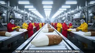 How Tapioca Starch Is Made | Inside a Cassava Processing Factory (Full Process)