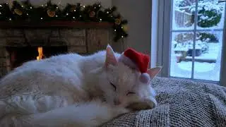 Christmas Stress Relief Music for Cats 🎄 Relaxing Fireplace Ambience for Sleep