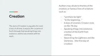 Creation - Biblical Allusions 2018