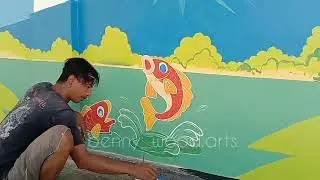 mural animasi / kartun untuk sekolah paud (timelapse)