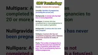 OBG Terminology gravida gravidity nullipara multigravida parity #expert_nursing_classes