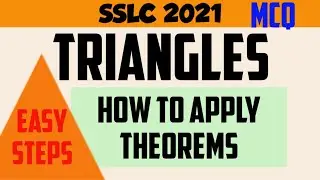#sslc2021mcq #sslcmcqmaths. TRIANGLES THEOREM BASED QUESTIONS APPLICATION EASY STEPS