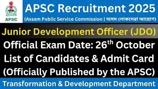 APSC Junior Development Officer: Programme of Screening Test