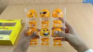 Pack Of 6 Smiling and funny face (emoji) spring doll for car decoration Large Size