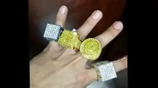 BIG CUSTOM SOLID GOLD AMD DIAMOND RINGS MADE BY FRANKY DIAMONDS