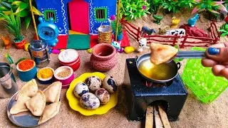 Miniature Instant & Crispy Egg Samosa Recipe | Egg 🥚 Samosa | Minifood | Samosa | Egg Recipe 