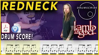 Redneck - Lamb of God | DRUM SCORE Sheet Music | #317 DRUMSCRIBE