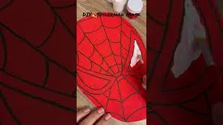 DIY Spiderman Mask with Colored Paper 🕷️🟥 #Shorts#spiderman #diy #craft#youtubeshorts #handmade