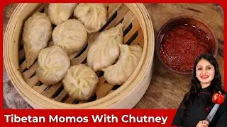 Traditional Tibetan Momos with Chutney, Street Style Tibetan Momos Recipe, Spicy Momo Chutney #live