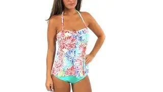 Penbrooke Runway Bandeau Fly Away Tankini Top | SwimOutlet.com