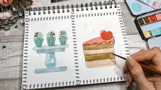 Aquarell malen / Einfache Ideen f&uuml;r Karten zum Valentinstag / Loose Watercolorsketch 