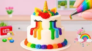 Miniature Rainbow Cake Recipe 🌈 Delicious Cute Mini Rainbow Unicorn Cake Decorating 🦄 Yummy Teeny