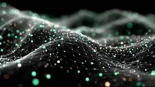 Abstract Cyan Teal Particle Wave Network Connections Glowing Bokeh Seamless Motion Background Loop