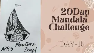Maritime Day Mandala Tutorial |Boat Mandala|20 DAY Mandala Challenge || Mandala Art || Vedam Vox