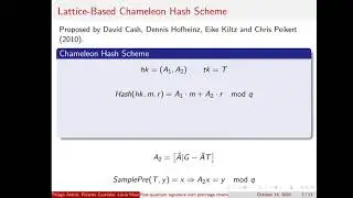 Post-quantum signature with preimage chameleon hashing