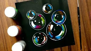 Easy Poster Colour Painting of Bubbles | How to Paint Bubbles | Easy Painting Ideas
