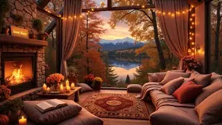 Sweet Room Jazz 🍁 Cozy Fireplace & Lake View at Sunset Cabin Retreat